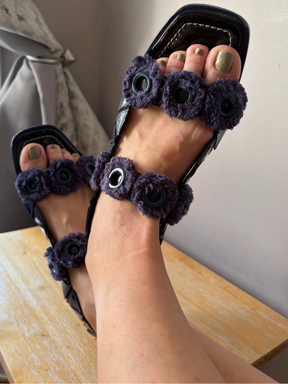 Tory Burch Embellished Floral Patent Leather Sandals